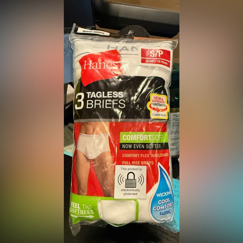 New Hanes Men White Tagless Briefs Comfort Soft  3-Pack - White Size S/P